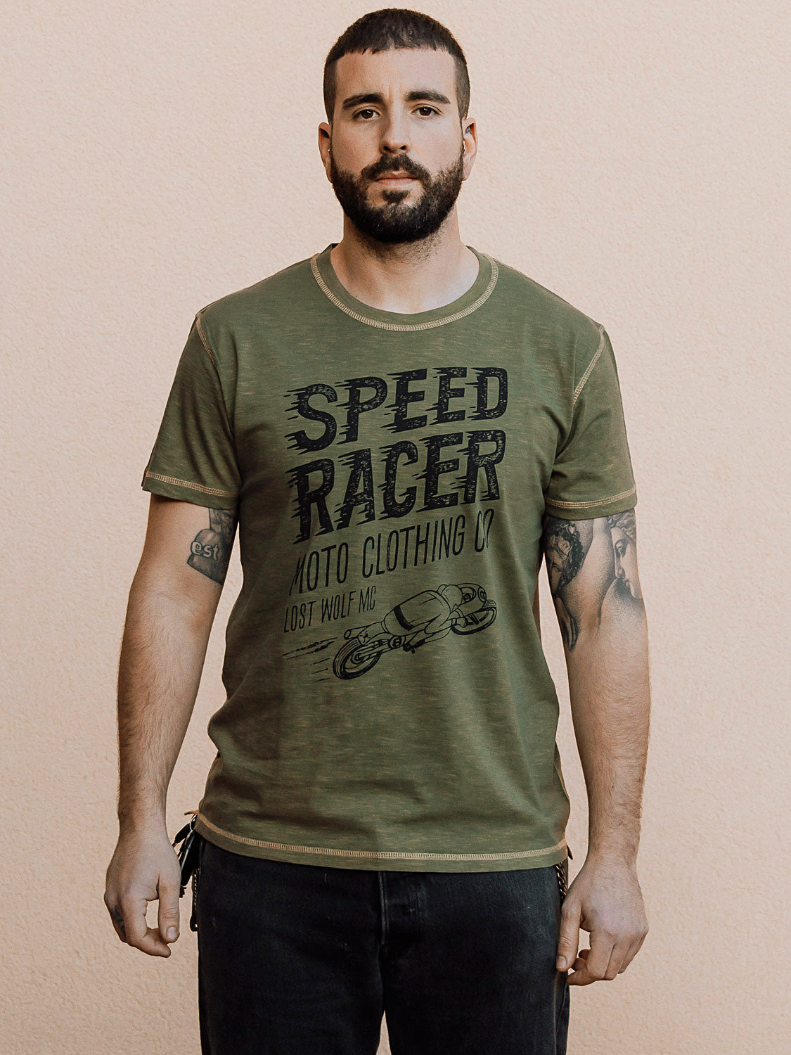 Speed Racer T-shirt - Dirty Green & Yellow