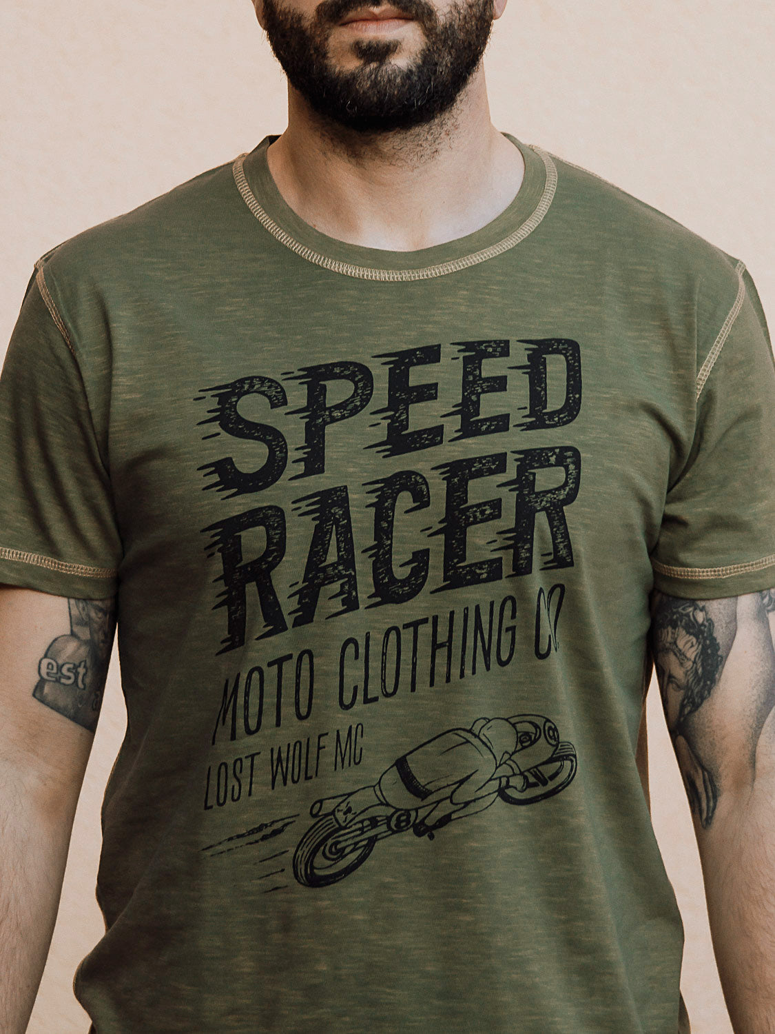Speed Racer T-shirt - Dirty Green & Yellow