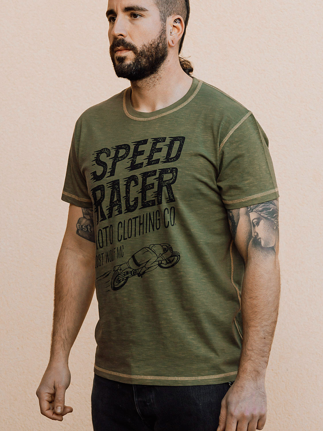 Speed Racer T-shirt - Dirty Green & Yellow