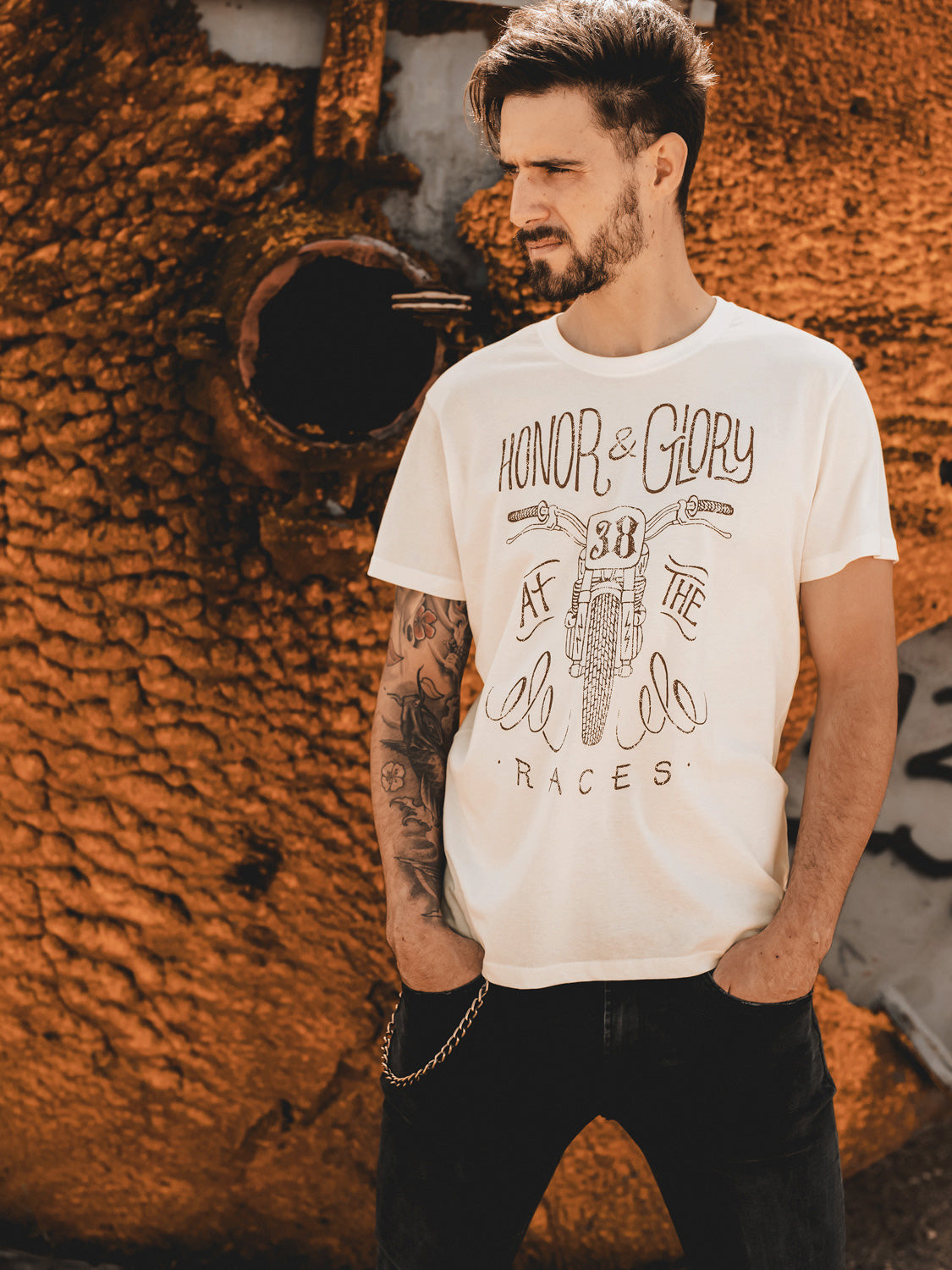 Honor and Glory T-shirt - Bone White