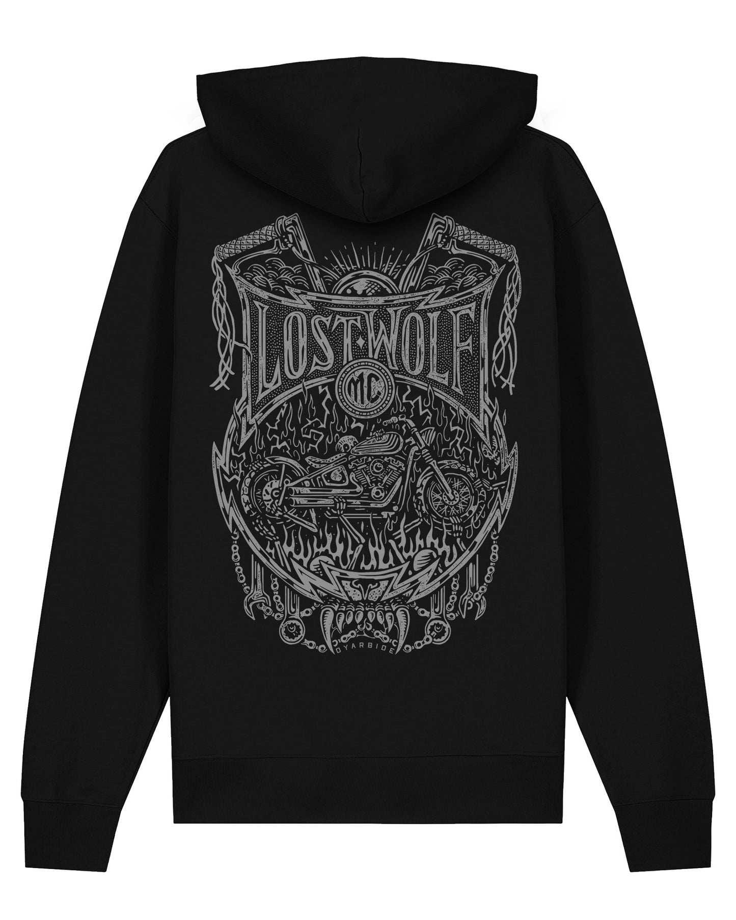 Chains Of Fire Hoodie - Black by Pedro Oyarbide