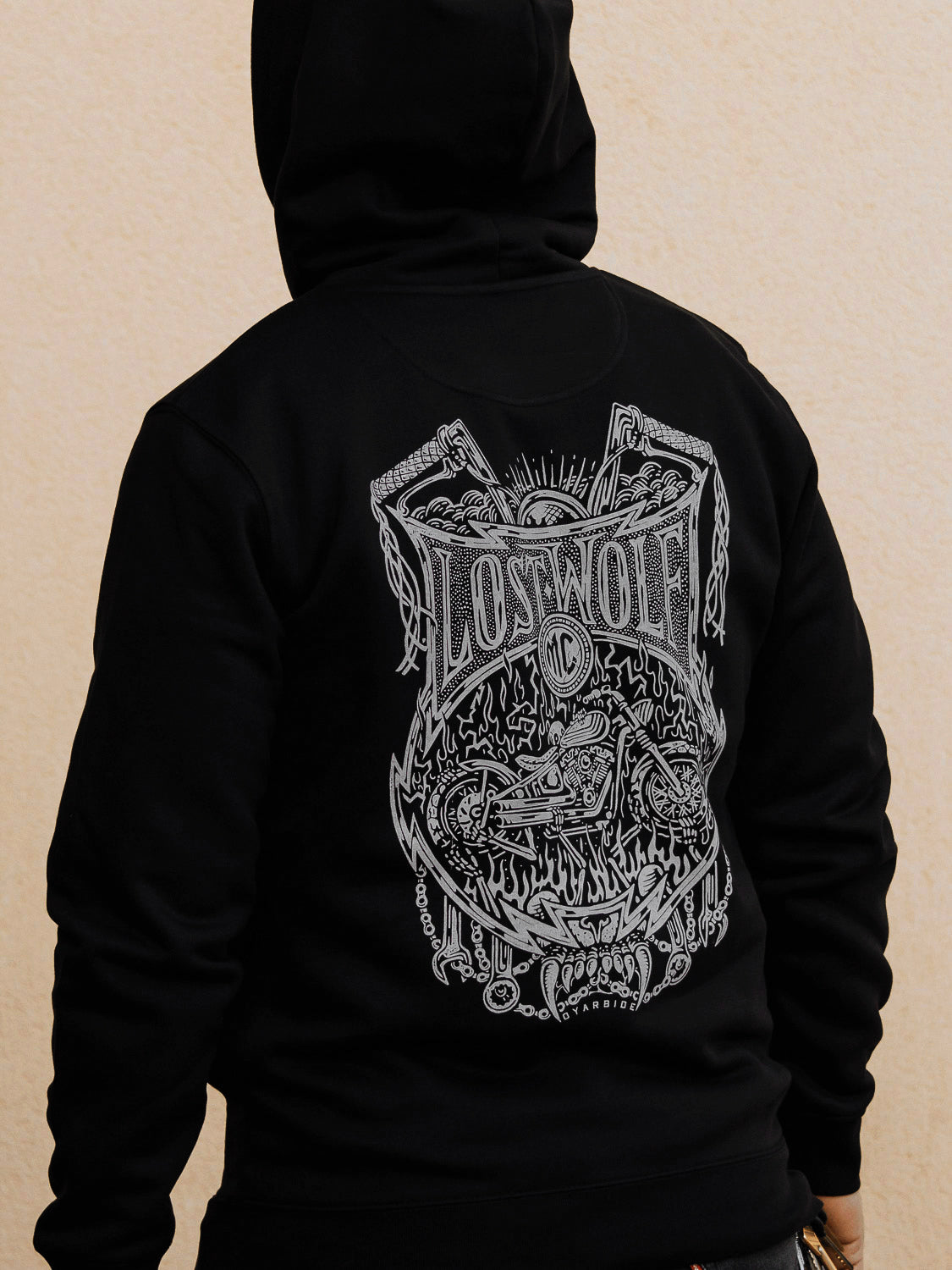Chains Of Fire Hoodie - Black by Pedro Oyarbide