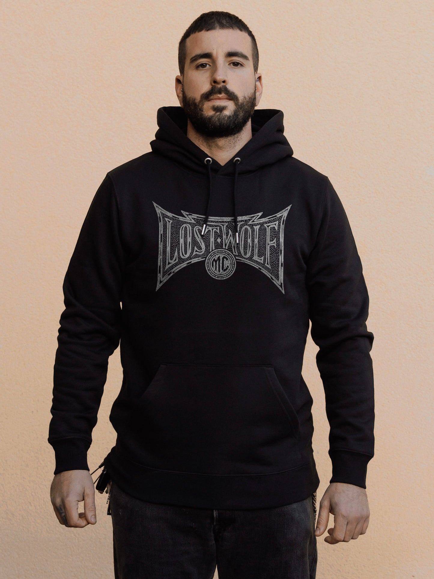 Chains Of Fire Hoodie - Black by Pedro Oyarbide