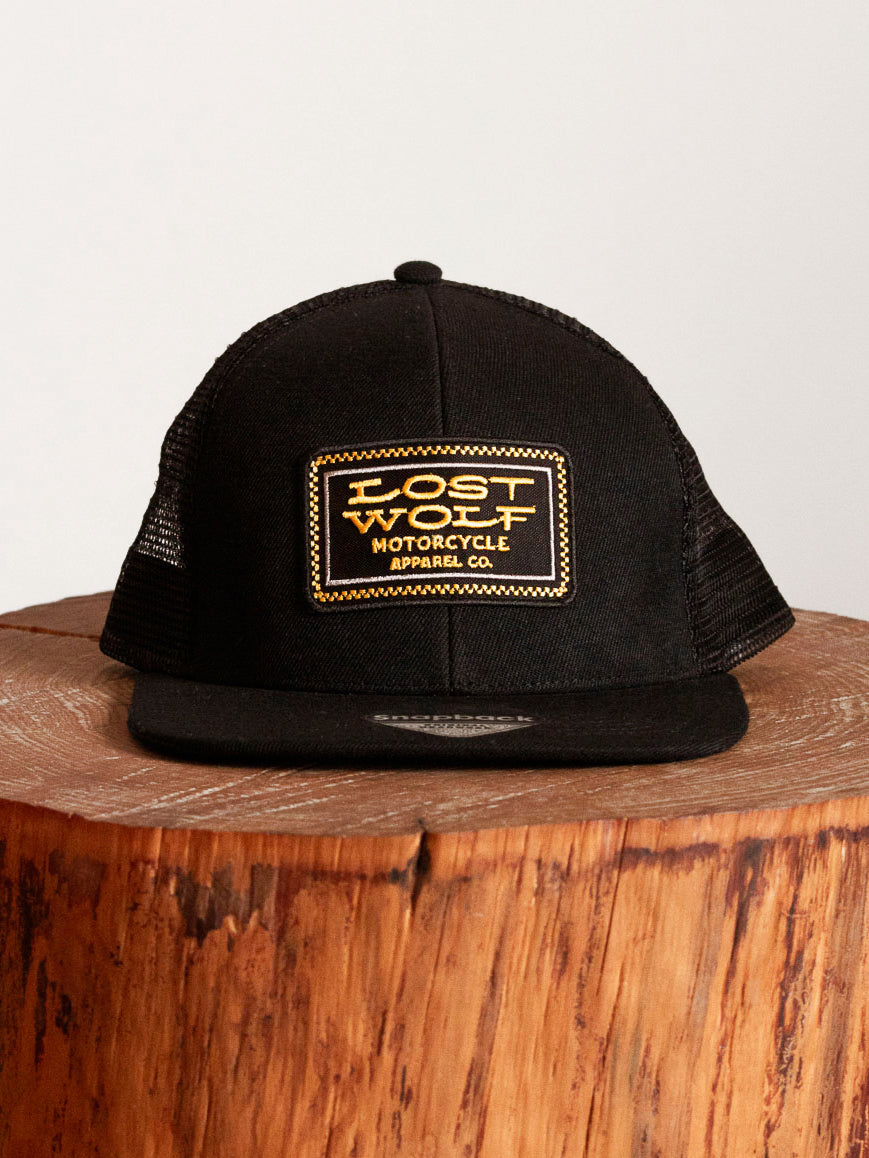 Apparel Co. 6 Panel Cap - Snapback Trucker Cap Black