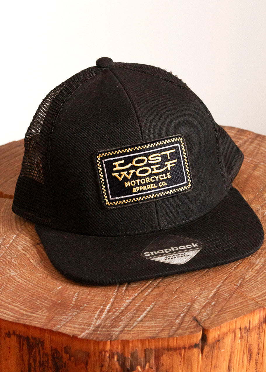 Apparel Co. 6 Panel Cap - Snapback Trucker Cap Black