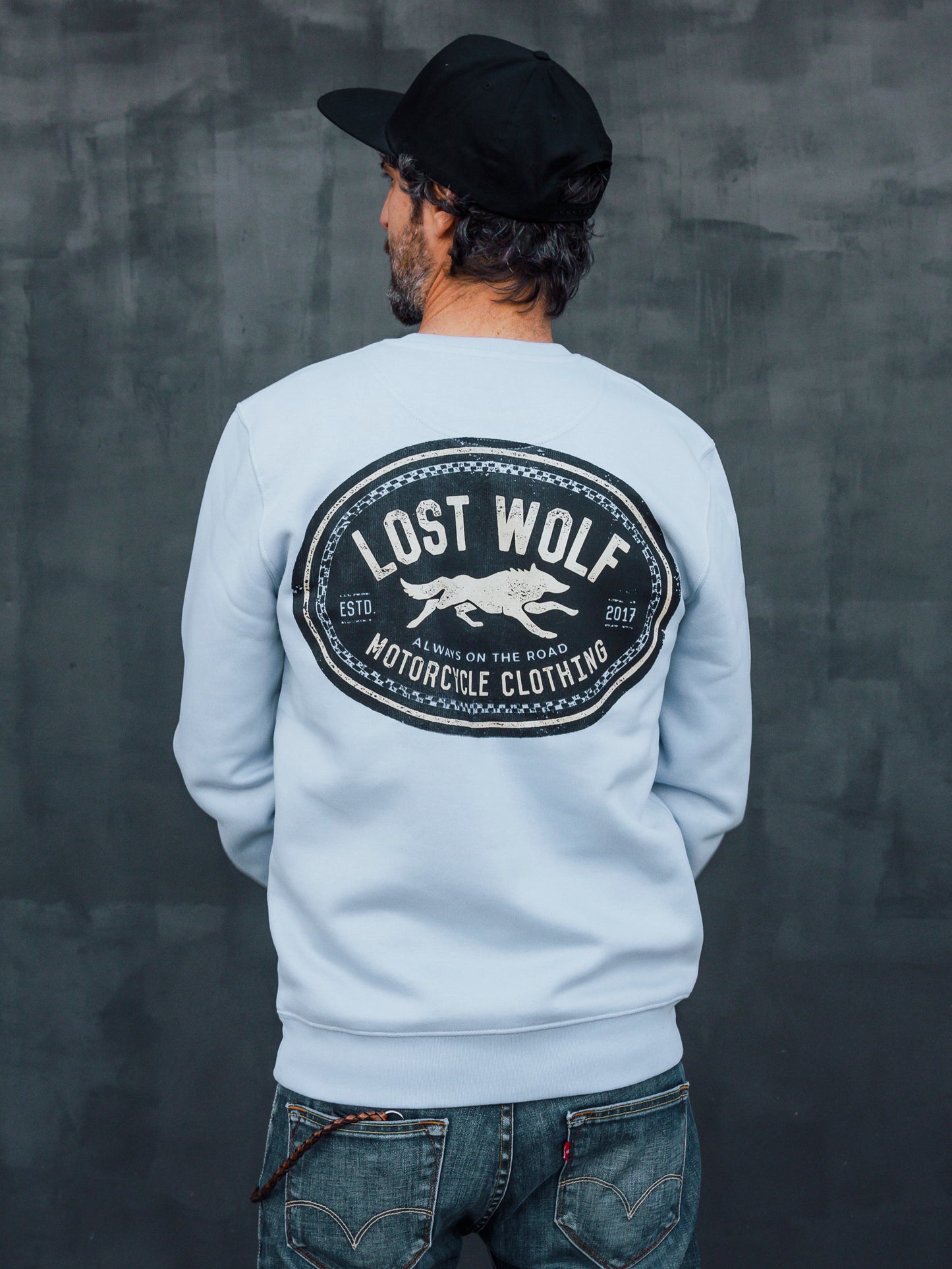 Wolf Patch Hoodie - Sky Blue