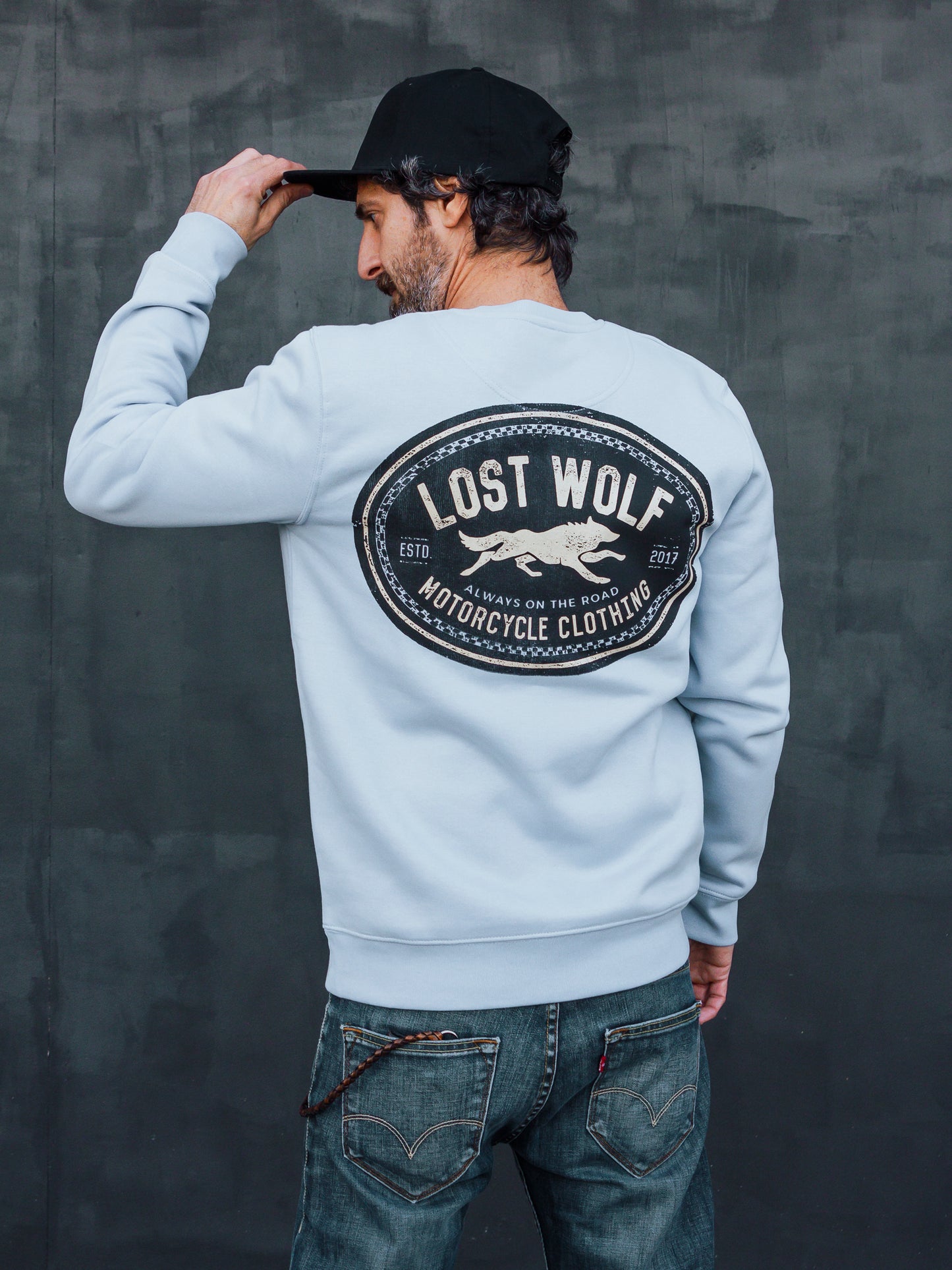 Wolf Patch Hoodie - Sky Blue