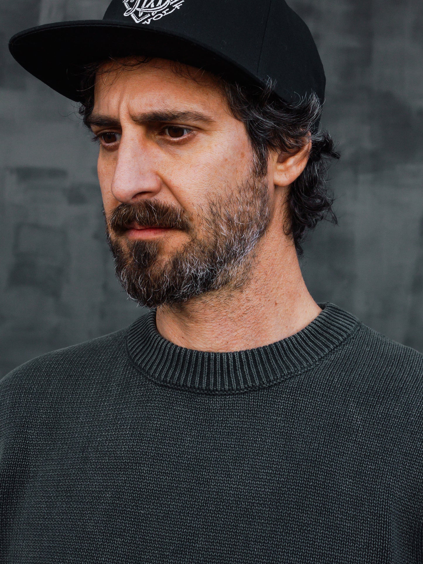 Sailor Relaxed fit knit sweater - Charcoal Grey