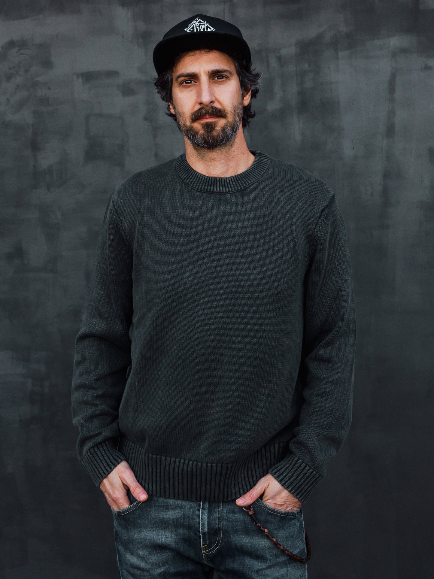 Sailor Relaxed fit knit sweater - Charcoal Grey