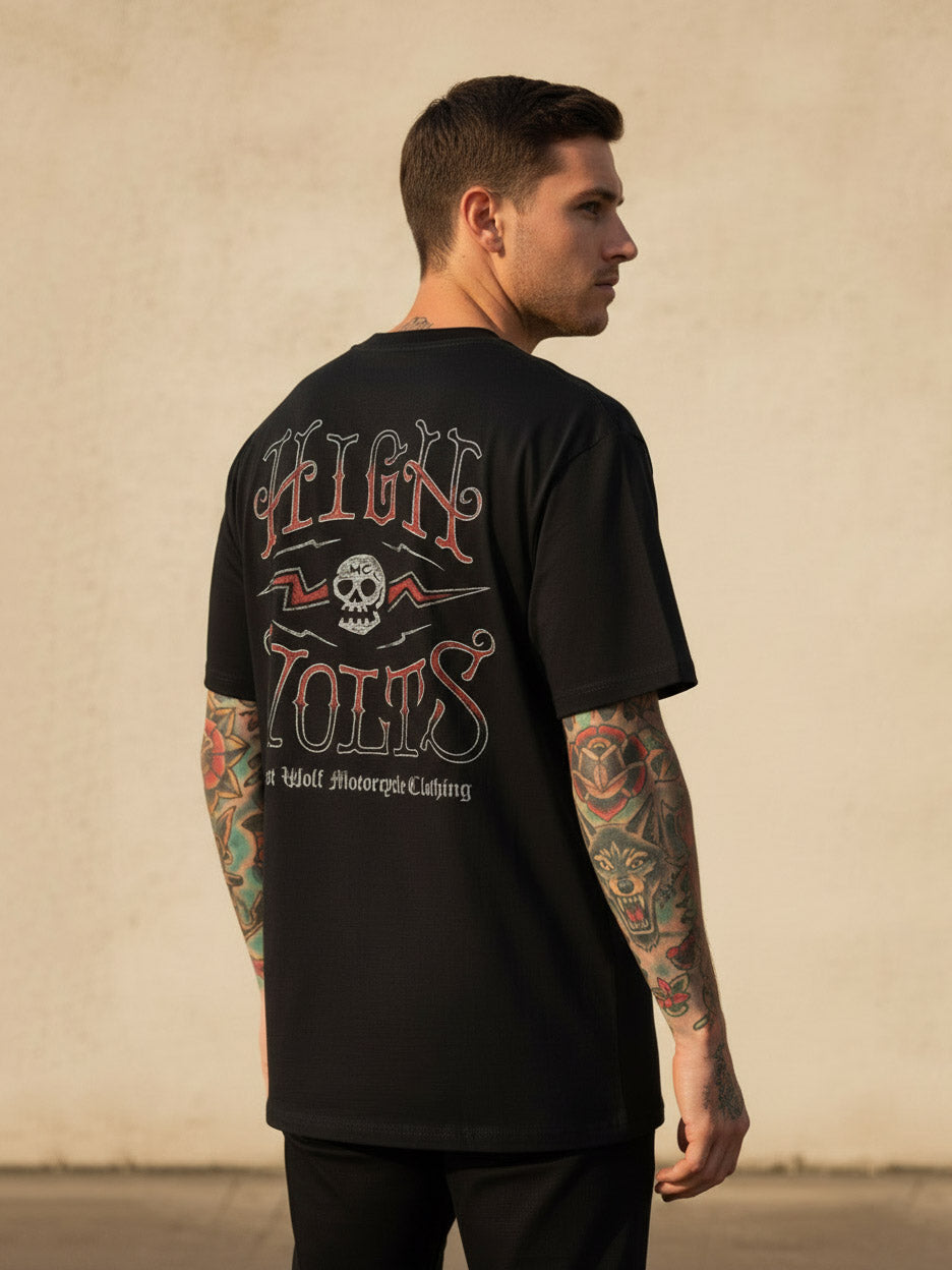 High Volts t-shirt -  Black OVERSIZE
