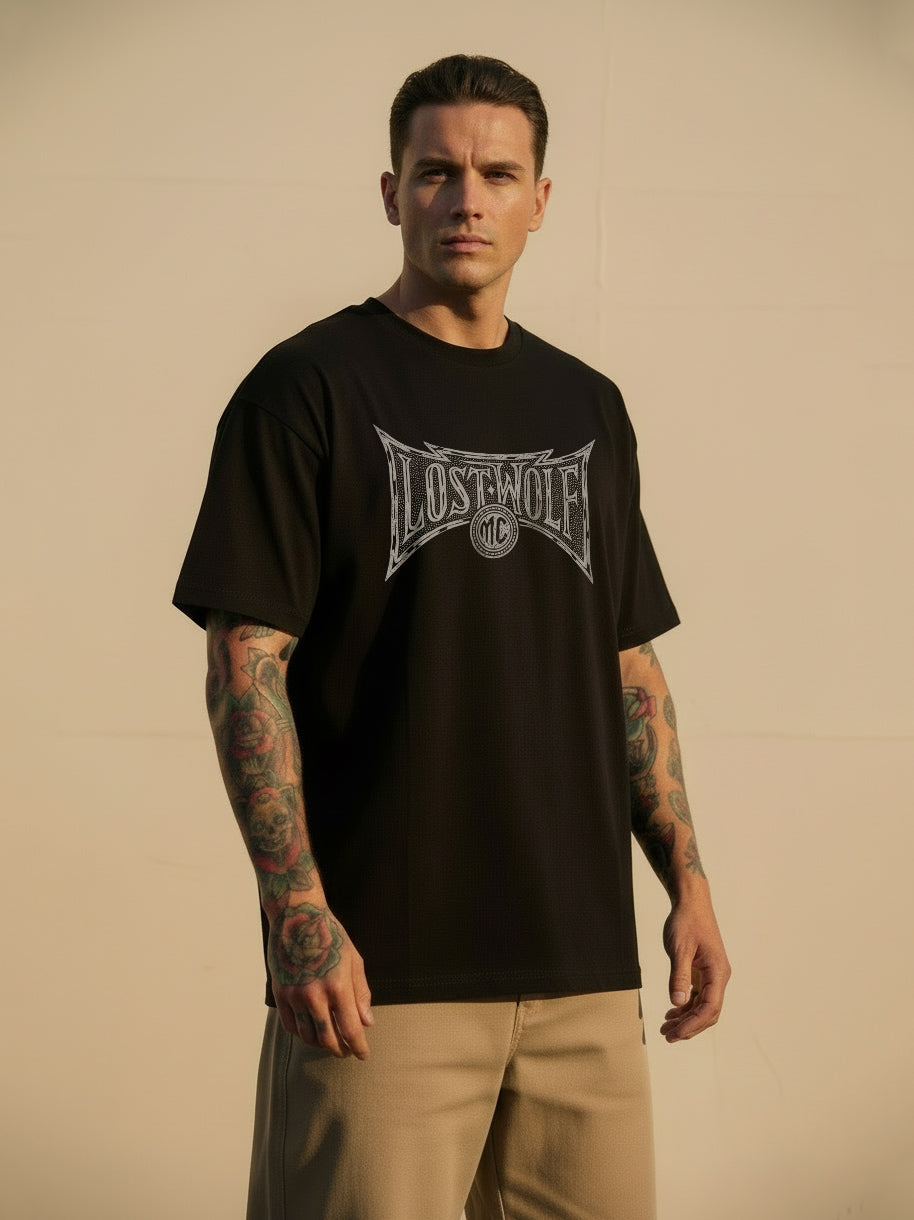 Chains Of Fire T-shirt - Black by Pedro Oyarbide