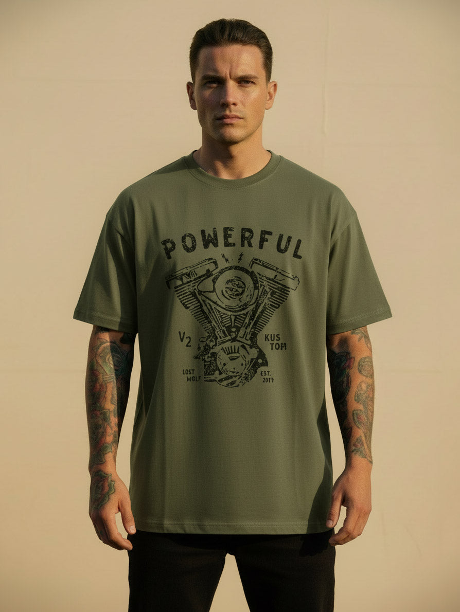 Powerful  T-shirt - Military Green