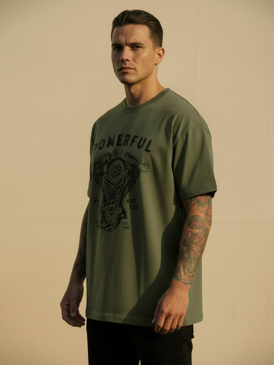 Powerful  T-shirt - Military Green